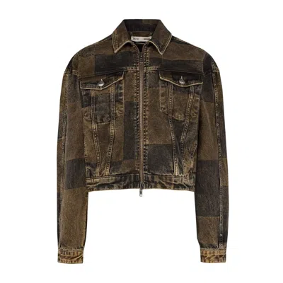 Pcfg Women's Black / Brown Your Itch Colorblocked Denim Jacket - Brown