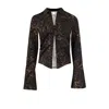 Pcfg Women's Black / Brown Your Itch  Fitted Shirt - Leopard In Black