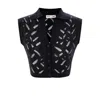 Pcfg Women's Cropped Ripped Knit Top - Jet Black In Black
