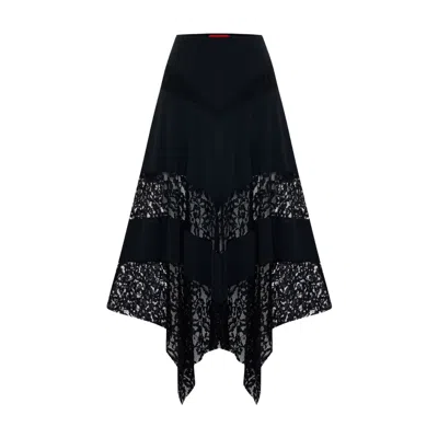 Pcfg Women's Black Daydreamers Asymmetric Lace Detail Skirt In Multi