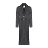 Pcfg Women's Black / Grey Your Itch Cashmere Blend Long Overcoat - Black & White In Gray