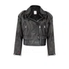 Pcfg Black Leather Jacket Stud Rocks Details - Women In Black