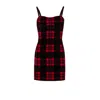 Pcfg Women's Black / Red Your Itch Plaid Mini Dress In Burgundy