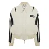 Pcfg Women's Black / White Boomerang Biker Leather Jacket - White In Black/white