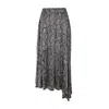 Pcfg Women's Black / White Pure Silk Zebra Long Skirt In Multi