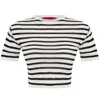 Pcfg Striped Short Sleeve Knit Top In White