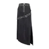 Pcfg Women's Black Your Itch Colorblocked Denim Skirt In Black