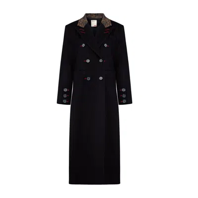 Pcfg Women's Black Your Itch Oversized Long Overcoat