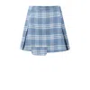 PCFG WOMEN'S BLUE FREE HEAVEN PLEATED MINI SKIRT