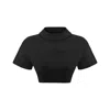 Pcfg Women's Cotton Destroyed Crop Tee - Black In Black