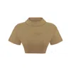 Pcfg Women Destroyed Crop Tee - Covert Green In Green