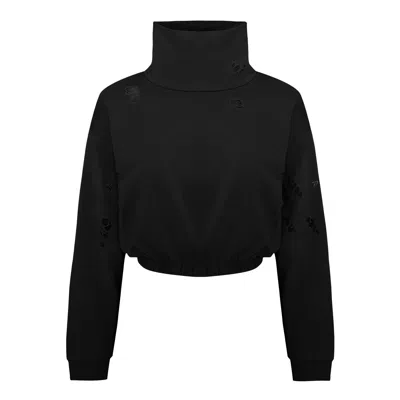 Pcfg Women's Destroyed High Neck Sweat - Black