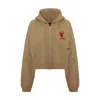 Pcfg Women Destroyed Zip Up Hoodie - Covert Green In Green