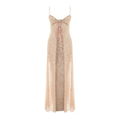 Pcfg Women's Dress With Orange Stones In Neutral