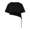 Pcfg Women's Free Heaven Crop String Tshirt - Jet Black In Black
