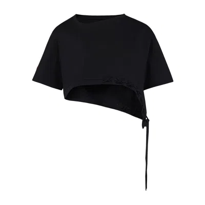 Pcfg Women's Free Heaven Crop String Tshirt - Jet Black