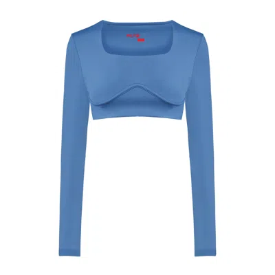 Pcfg Women's Free Heaven Long Sleeve Crop Top - Coronet Blue