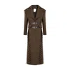 Pcfg Women's Green / Brown Your Itch Cashmere Blend Long Overcoat - Brown In Brown