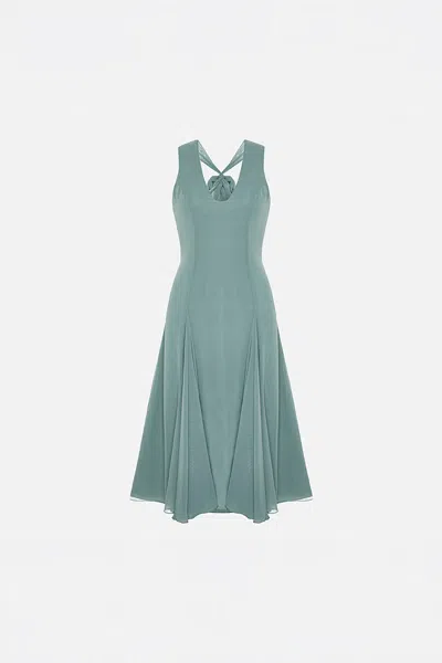 Pcfg Women's Green The Party Edit Chiffon Midi Dress