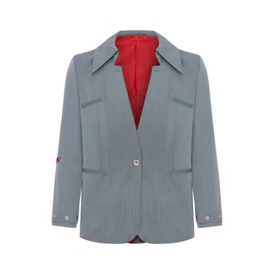 Pcfg Women's Grey Cotton Woven Jacket - Gray