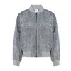 Pcfg Women's Grey Free Heaven Ripped Look Bomber Jacket In Grey