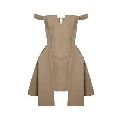 Pcfg Women's Neutrals Corset Dress - Moon Rock