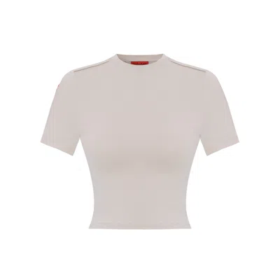 Pcfg Women's Neutrals Cotton Slim Fit Crop Tee In White