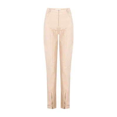 Pcfg Women's Neutrals Free Heaven Boomerang Linen Pant - Fog