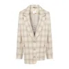 Pcfg Women's Neutrals Free Heaven Multicolor Checked Blazer - Fog