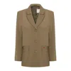 Pcfg Women's Neutrals / Green Classic Blazer - Covert Green In Green