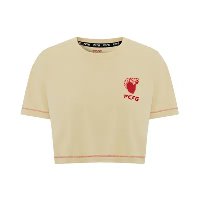 Pcfg Women's Neutrals / Green Crop Tee - Chino Green