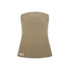 Pcfg Women's Neutrals Linen Blend Strap Top - Moon Rock