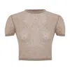 Pcfg Women's Neutrals Short Sleeve Knit Top - Moon Rock In White