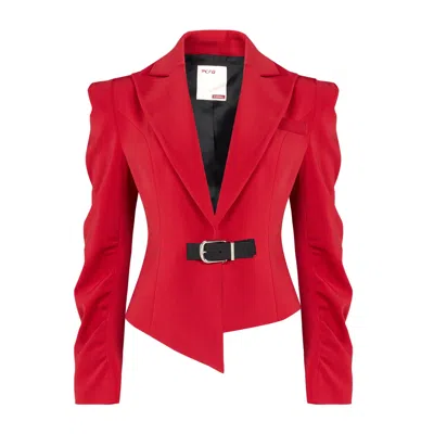 Pcfg Women's Red Your Itch Fitted Blazer Jacket - Samba