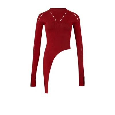 Pcfg Women's Red Your Itch Two Tones Rib Top