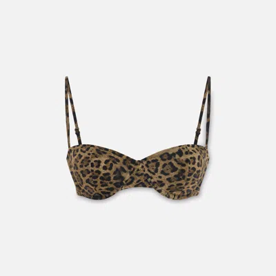Pcfg Women's The Solar Reflections Balconette Bikini Top - Leopard In White