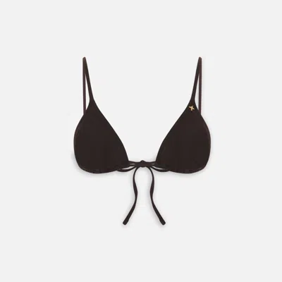 Pcfg Women's The Solar Reflections Classic Triangle Bikini Top - Brown In Black