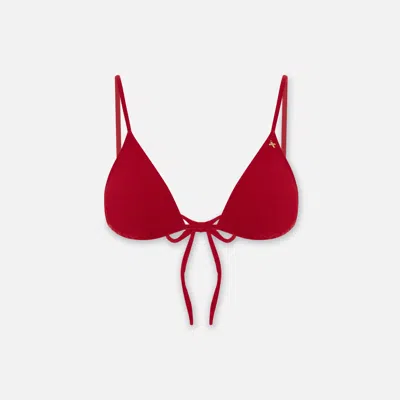 Pcfg Women's The Solar Reflections Classic Triangle Bikini Top - Red