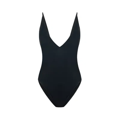 Pcfg Women's The Solar Reflections Low Back V-neck Swimsuit - Black