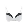 Pcfg Women's White Sequin Bra With Lace Details In Multi