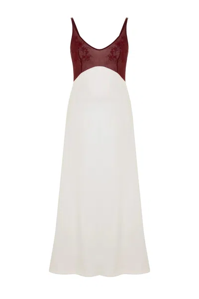 Pcfg Women's White The Broderie Anglaise Edit Embroidered Floral Midi Dress