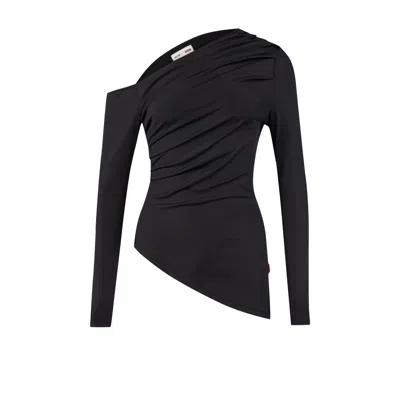 Pcfg Women's Your Itch Draped Long Sleeve Top - Jet Black