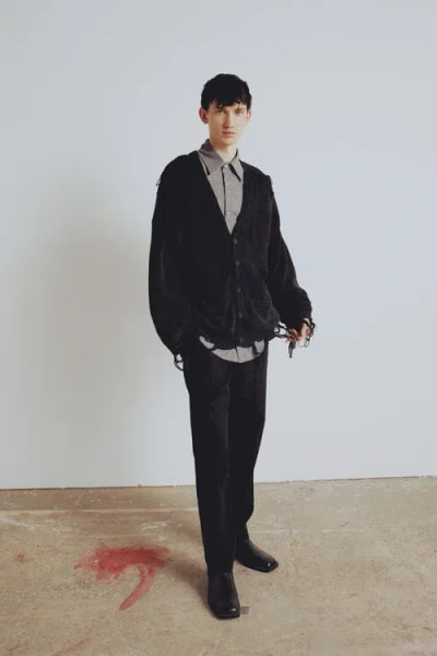 Pcfg Wool & Cashmere Blend Your *itch Srtiped Long Sleeve Shirt In Gray