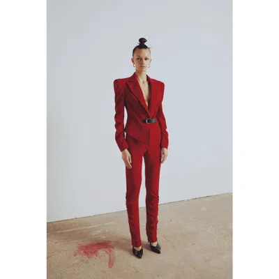 Pcfg Wool Blend Your *itch Draped Pant In Red