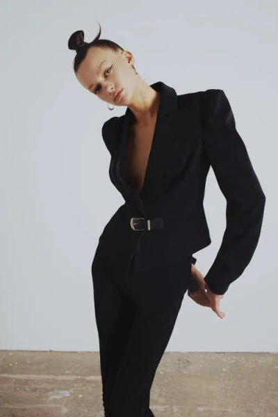 Pcfg Wool Blend Your *itch Fitted Blazer Jacket In Black