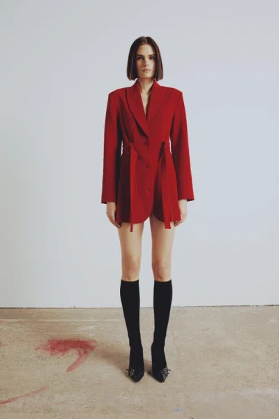 Pcfg Wool Blend Your *itch Jacket Dress In Red