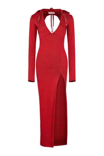 Pcfg Your *itch 2 Tones Rib Dress In Red