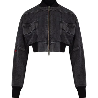 Pcfg Women's Black Your Itch Bomber Denim Jacket