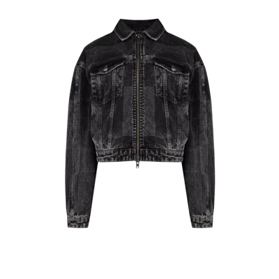 Pcfg Your *itch Colorblocked Denim Jacket In Black