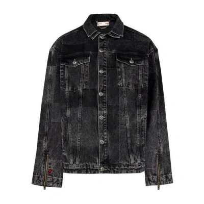 Pcfg Your *itch Colorblocked Denim Jacket In Black